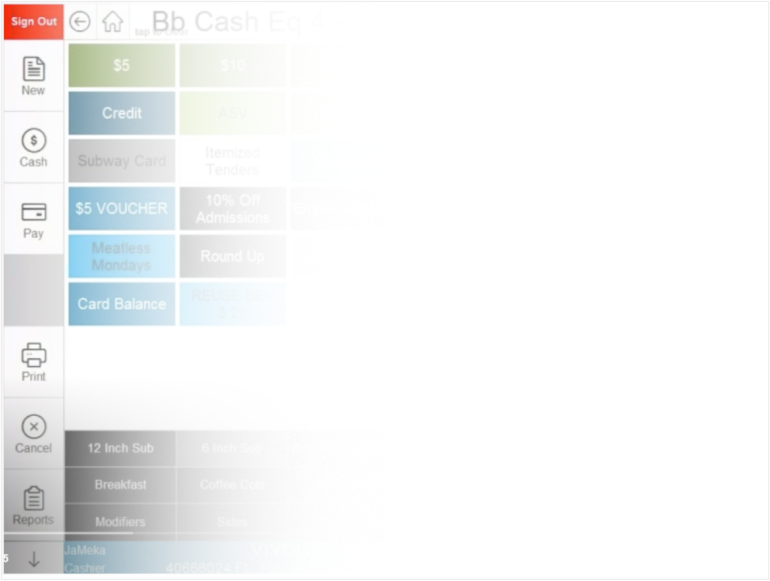 Faded Point of Sale UI